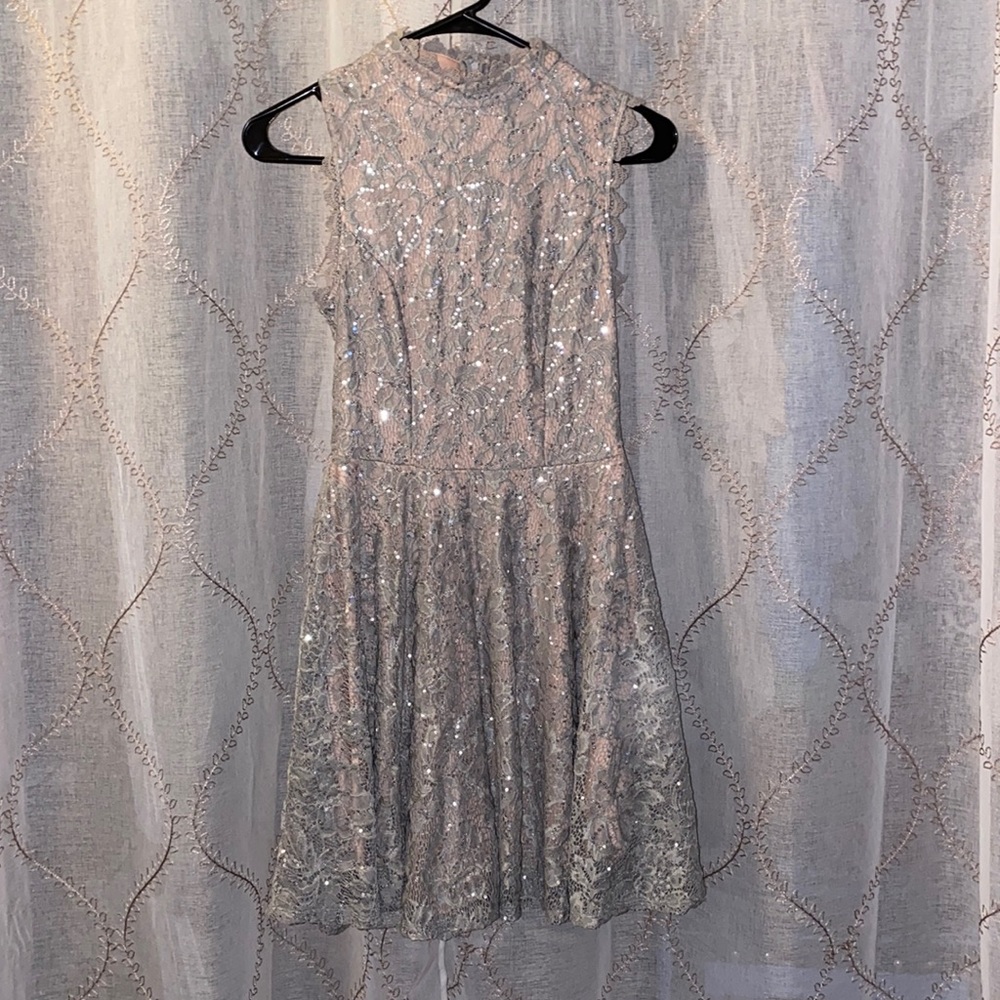 Grey sequined dress